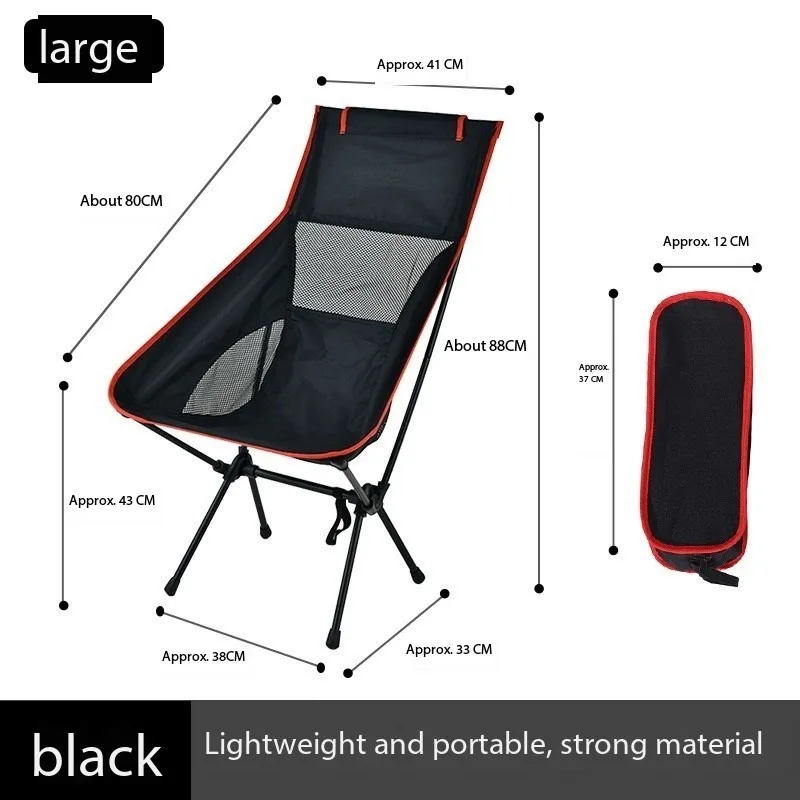 Portable Folding Camping Chair Aluminum Alloy With Storage Bag