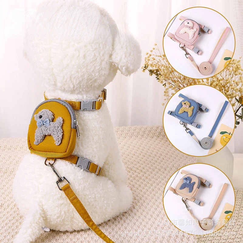 Dog Harness Dog Leash Vest Dog Chain Walking Rope Cat Chest Strap Pet Snack Bag Cat Collar Pet Backpack Accessories Harness Puppy