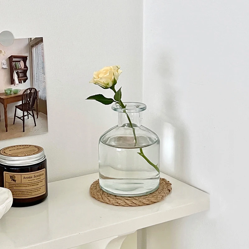 Description Picture 4 of itemGlass Flower Vase for Flowers Hydroponic Flower Bottle Desktop Aesthetic Vases Decoration Home Wedding Decoration Vase 꽃병