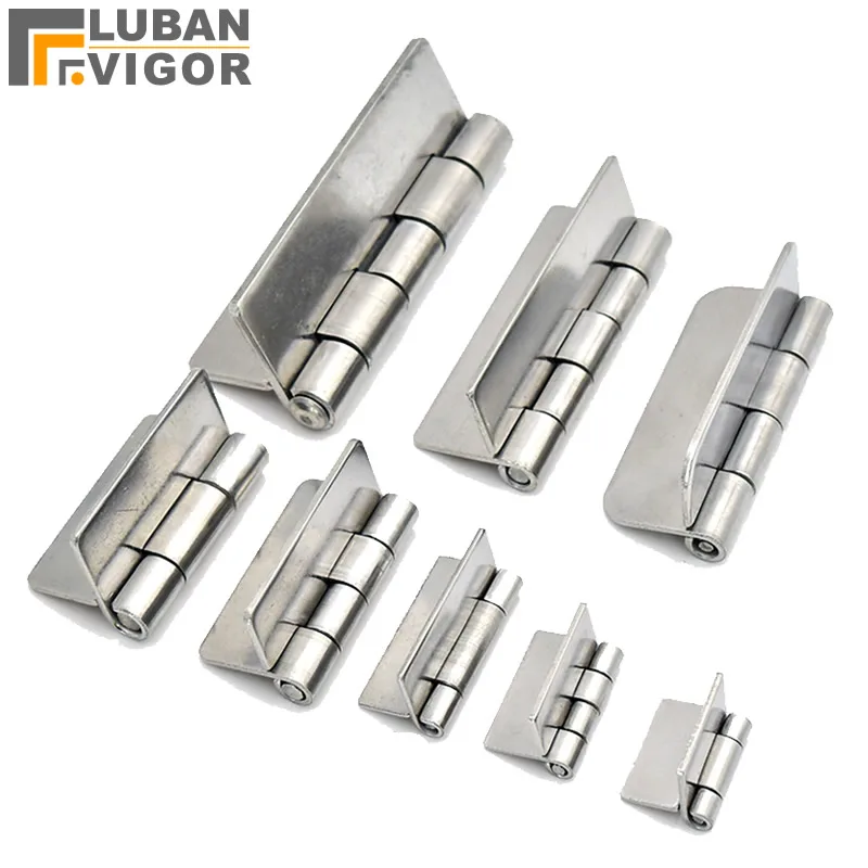 304 stainless steel Thickened non-porous welded hinge Mechanical equipment hinge for cabinet door