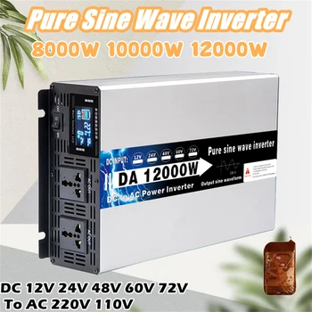 Inverter Solare a Onda Pura da 8000W 10000W 12000W, da 12V 24V 48V 60V 72V a AC 110V 220V, Convertitore di Tensione e Frequenza