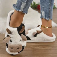 Soft Cow Slippers for Women - Cozy Animal-Themed Home Shoes Fluffy Winter Shoes for Women House Slippers - Image 3