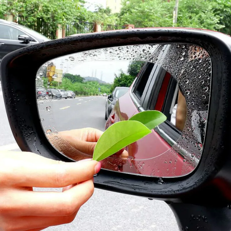 2PCS Set Anti Fog Car Mirror Window Clear Film Anti Light Car Rearview Mirror Protective Film Waterproof Rainproof Car Sticker