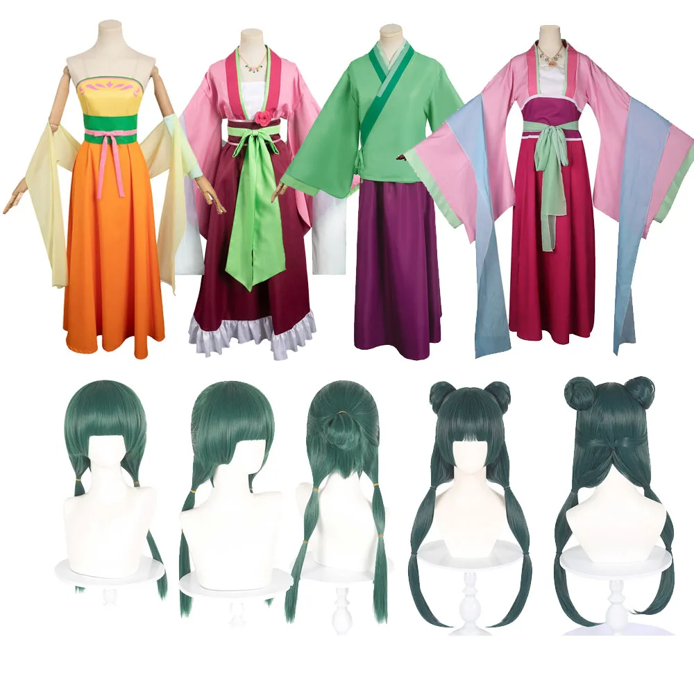 Jinshi Maomao Costume Cosplay Fantasy Women Outfits Dress Wig Kimono Anime Apothecary Diaries Halloween Carnival Party Suit
