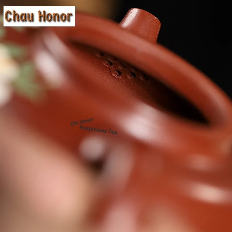 280ml Creative Yixing Purple Clay Teapots Handmade Rongtian Pot Raw Ore Red Mud Tea Making Kettle Zisha Tea Set Supplies Craft