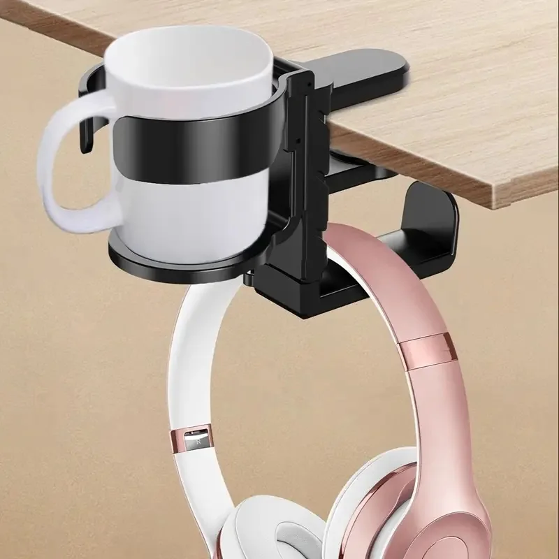 Headworn Aluminum Alloy Earphone Holder 2-in-1 Cup Storage Rack