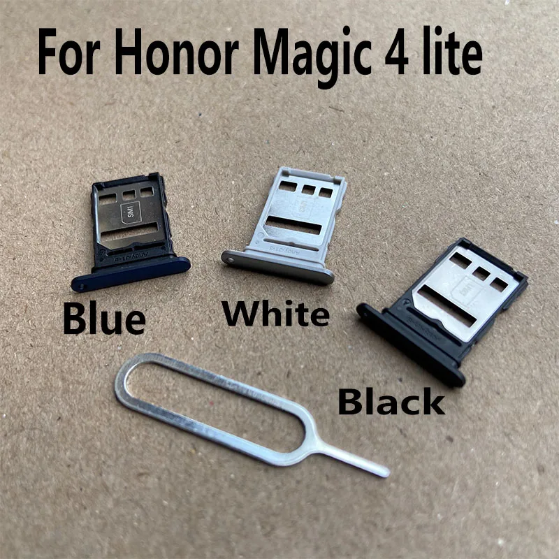 

Original New Sim Card Tray For Honor Magic4 Lite Slot Holder Socket Adapter Connector Repair Parts Replacement