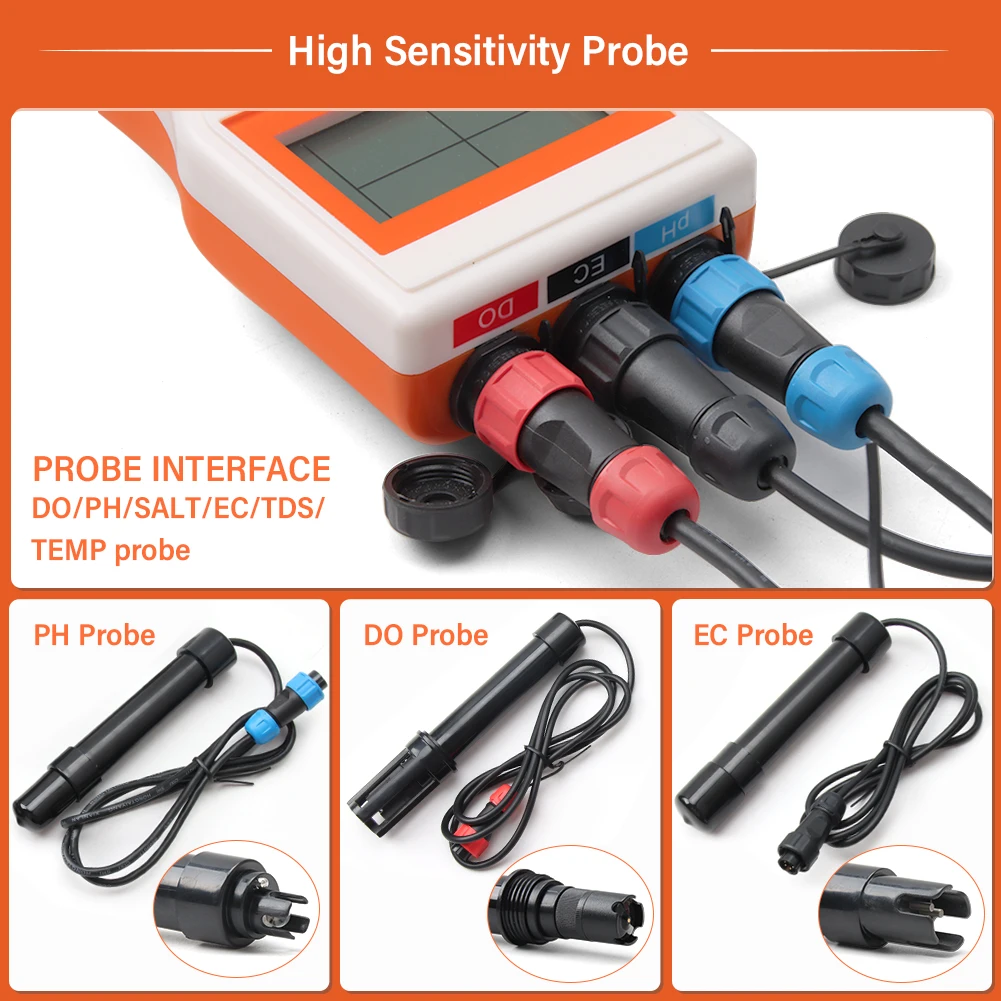 Dissolved Oxygen Meter Kit pH TDS EC Salinity Digital Water Quality Tester for A