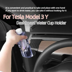 For Tesla Model 3/Y Storage Box Car Dashboard Water Cup Drinks Holder Front Instrument Panel Stowing Tidying Auto Accessories