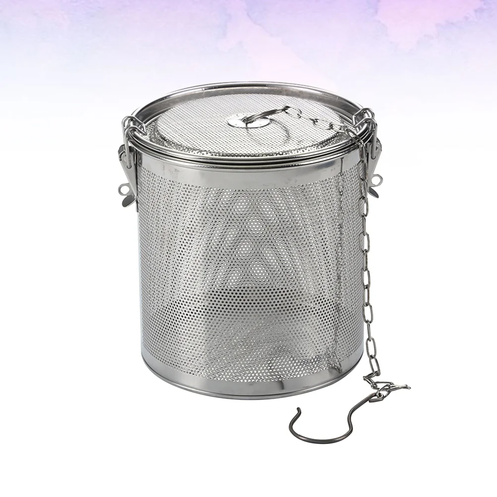 

Stainless Steel Seasoning Soup Brine Basket Seasoning Bag Gravy Soup Taste Spice Bag Box Spice Strainer (13x14 Silver)