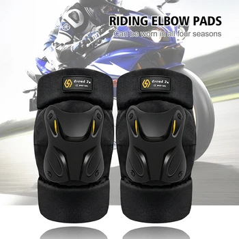 1 Pair Knee Elbow Protection Pads Shock Absorption Keep Warm Motorcycle Knee Elbow Pads Safety Protector for Outdoor Sports