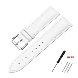 Elegant Leather Watch Band - Soft Replacement Strap for Men & Women Wristwear (White)