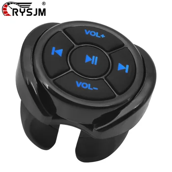 Telecomando wireless compatibile con Bluetooth per auto, moto, volante, riproduzione musicale per tablet IOS Android