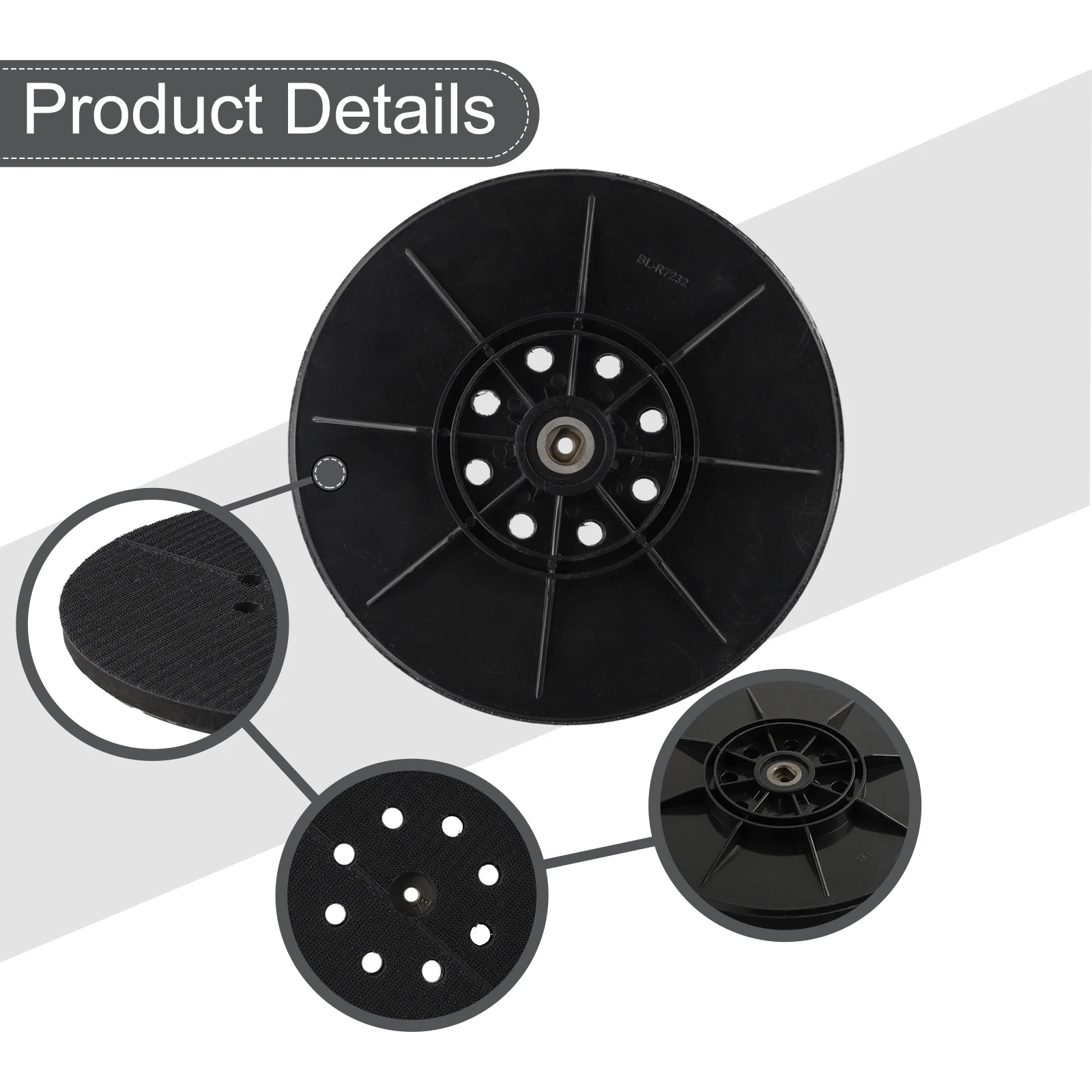 

Polishing Pad Sander Backing Pad For Wall 9 Inch 10 Hole 215mm Backup Pad With 14mm HOOK AND LOOP Sanding Disc