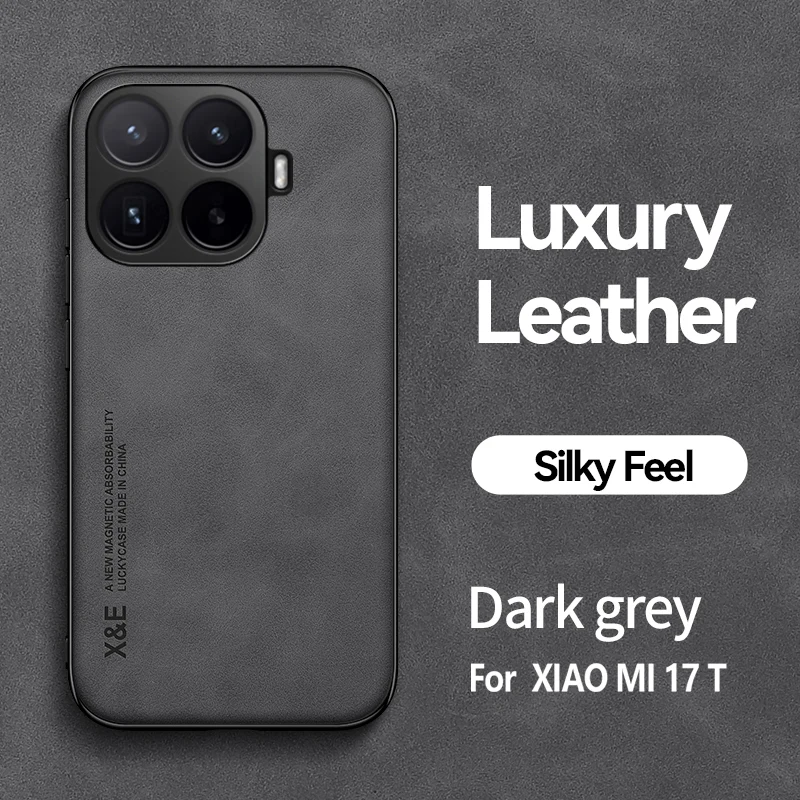Luxury Silky Feel PU Leather Texture Phone Case with Shockproof Magnetic Frame and Plastic Back Cover