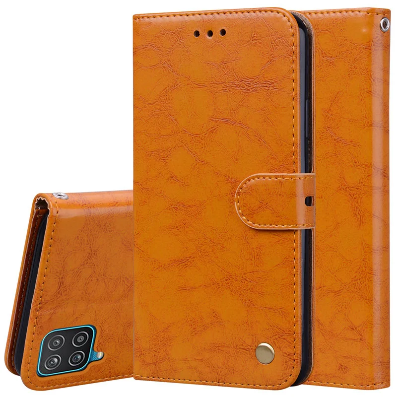 A12 Fundas لسامسونج غالاكسي A12 حافظة جلدية فاخرة فليب حامل بطاقة جراب هاتف لسامسونج A12 A 12 SM-A125F غطاء