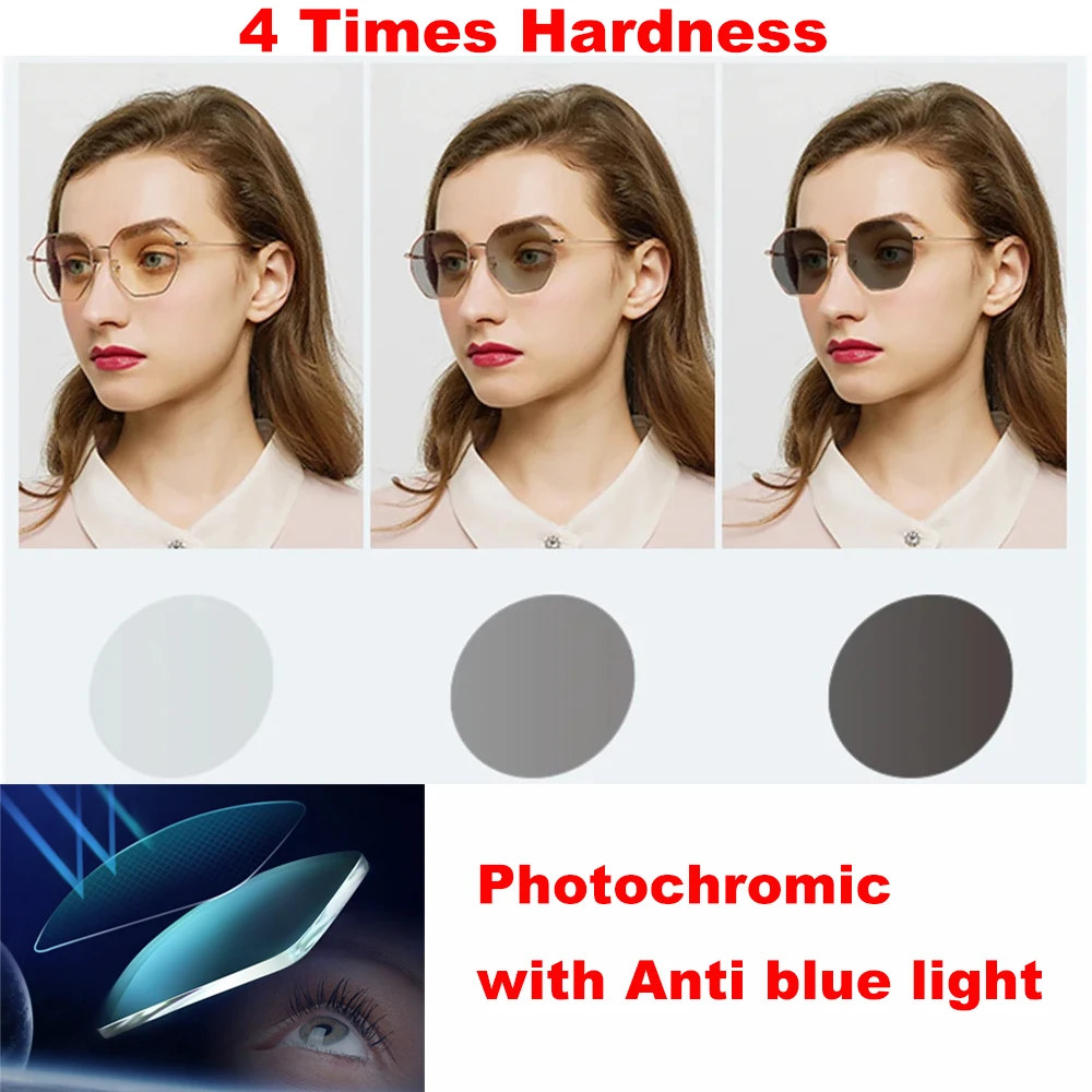 

Anti Blue light Photochromic Optical lens 1.56 1.61 1.67 Aspheric Discoloration UV Protection Men Women Driving MR-8 Super Tough