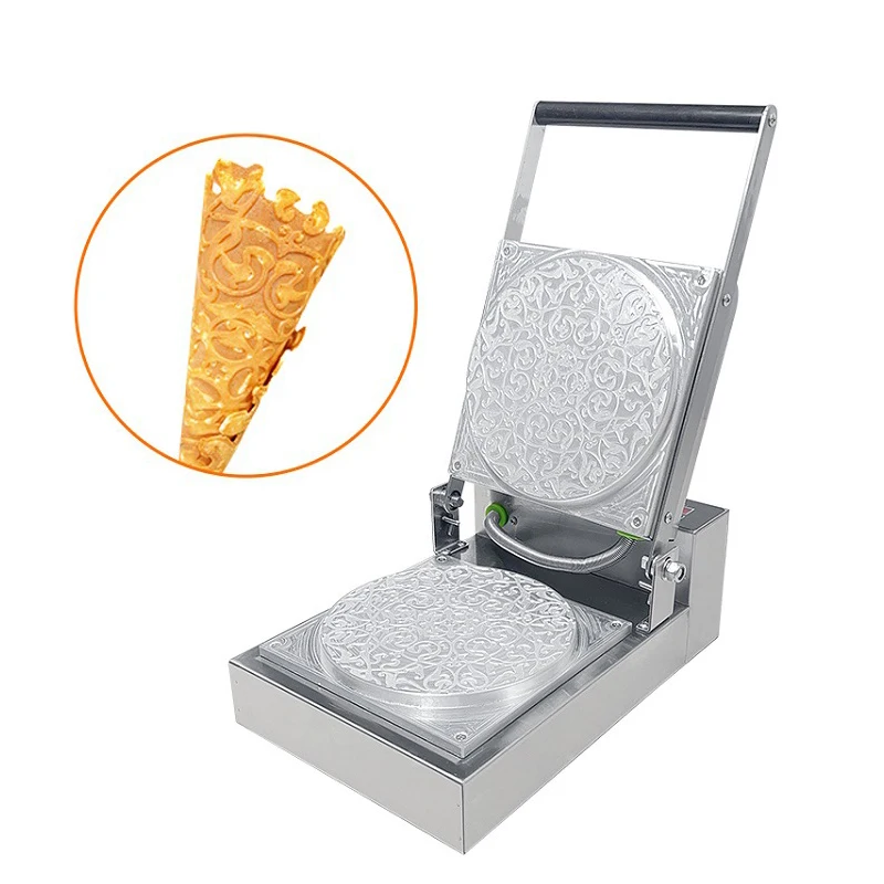 Egg Cone Machine Commercial Pattern Street Snack Equipment Stainless Steel Body Durable Non-Stick Pan Coating