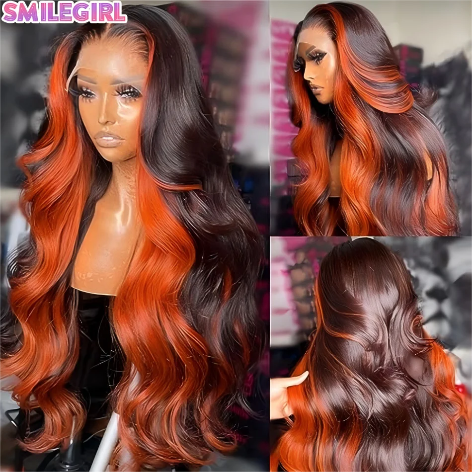 Stunning Black Ginger Body Wave Wig
