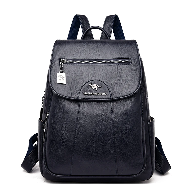 thumbnail image 1 of Mochila de cuero de alta calidad para mujer, mochila de viaje de gran capacidad, bolsos escolares de moda, mochilas de hombro para mujer, novedad de 2021, 1 of 5