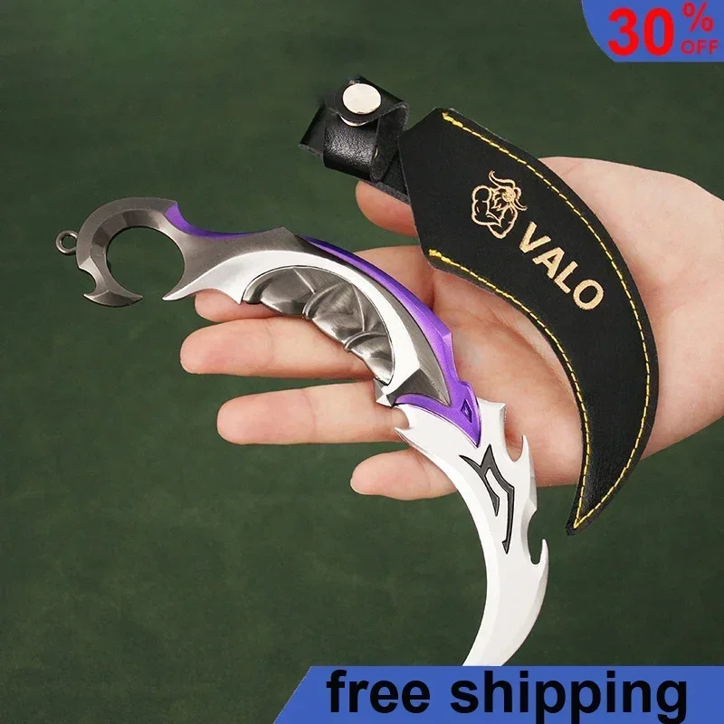 

16cm Valorant Weapon Melee Reaver 2.0 Karambit Knife Metal M4 Game Peripheral Samurai Sword Alloy Model Keychain Kid Toy Gifts