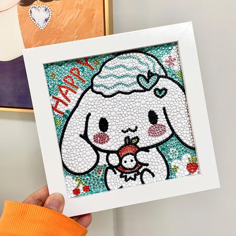 New Sanrio Cinnamoroll Diamond Painting Full Diamond Handmade Funny Diy  Sticker Diamond Crystal Kuromi My Melody Diamond Sticker