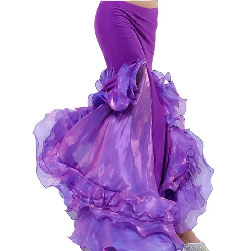 

Женская юбка для танца живота, юбка с разрезом для тренировок, Индийская Юбка для танца живота