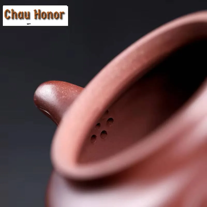 260ml Boutique Yixing Purple Clay Teapots Handmade Pot Raw Ore Dragon's Blood Sand Kettle With Strainer Zisha Tea Set Collection