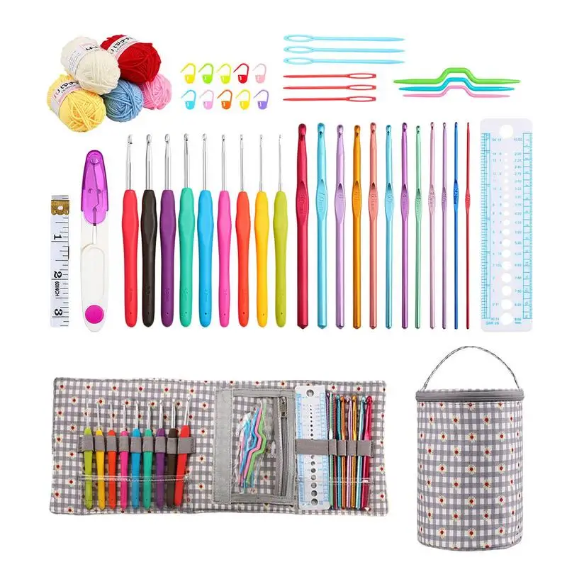 

Crochet Needle Kit Ergonomic Tunisian Crochet Hook Beginner Crochet Kit Crochet Tools With Storage Case For Beginners DIY Hand