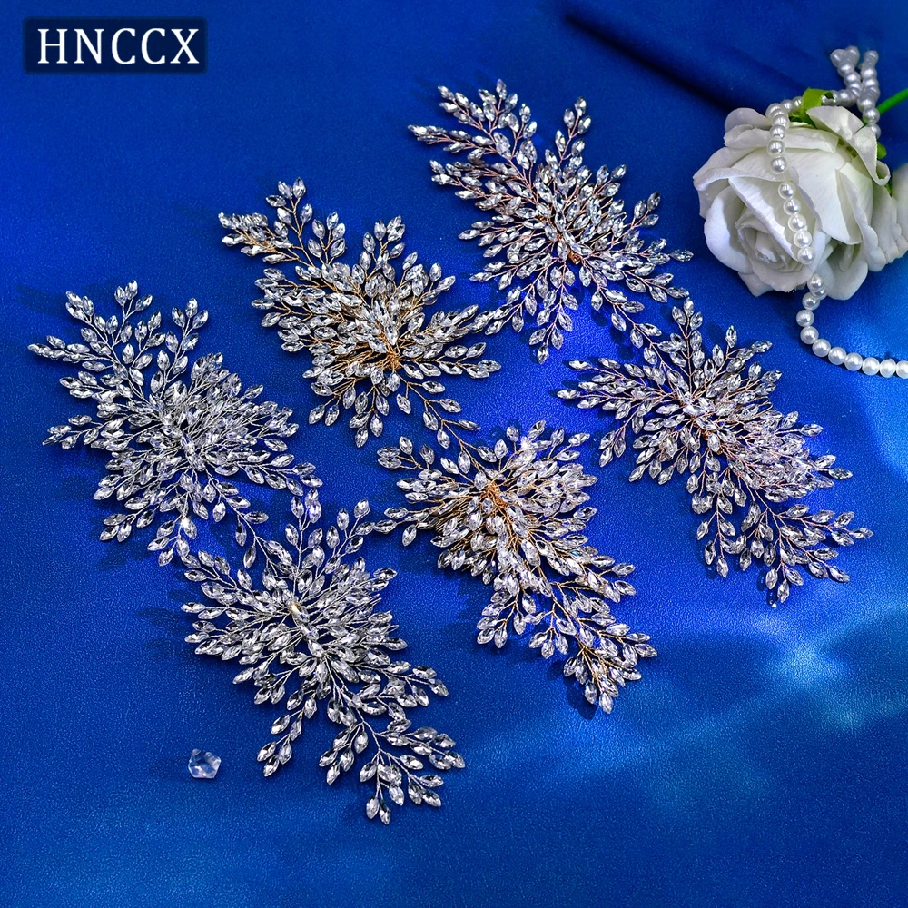 HNCCX Bridal Hair Comb Alloy Rhinestones Headpiece Shining Hair Accessories Headwear Handmade Headdress For Wedding Party CP392