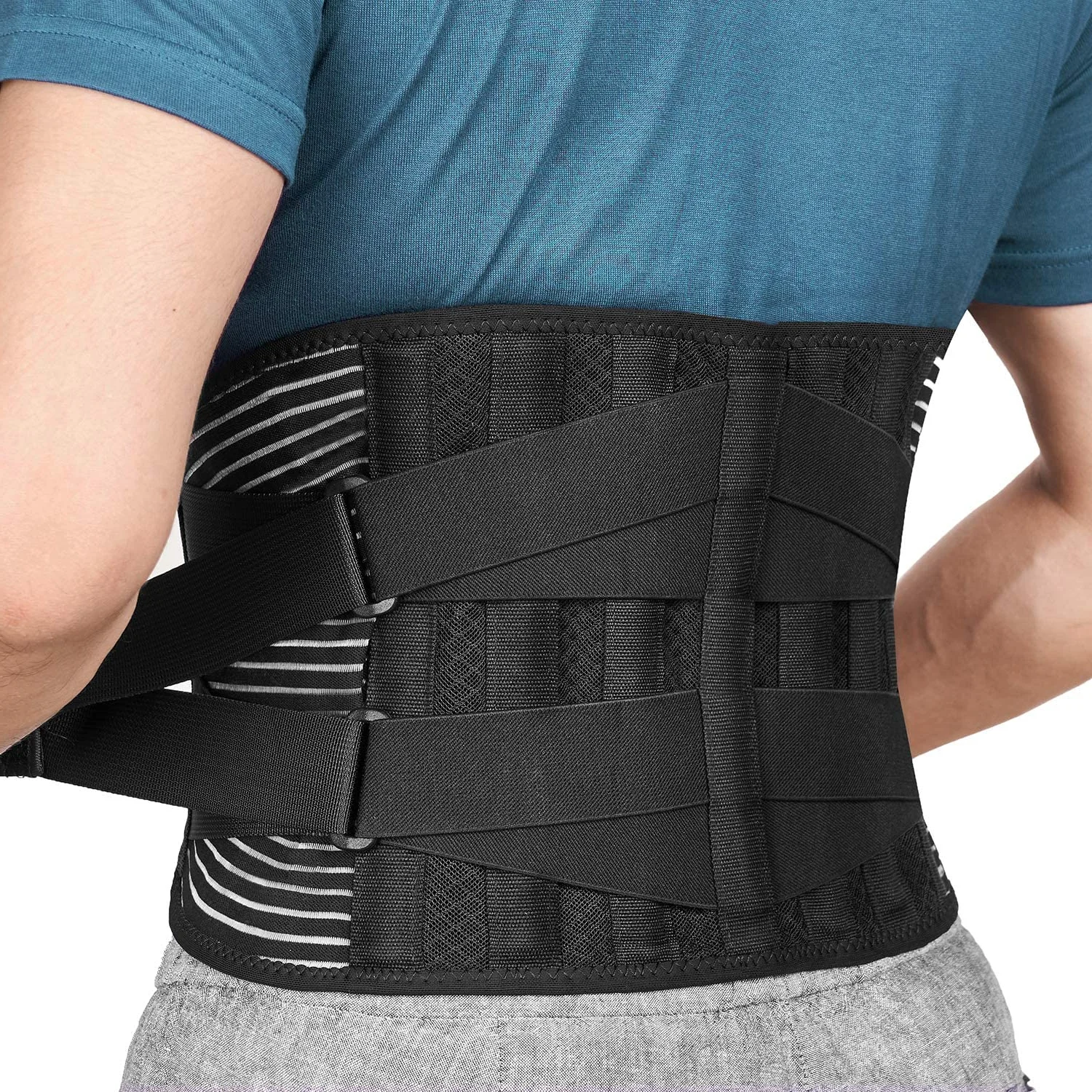 

Lower Back Brace with 6 Stays Anti-skid Orthopedic lumbar Support Breathable Waist Support Belt for Men Women Gym Pain Relief