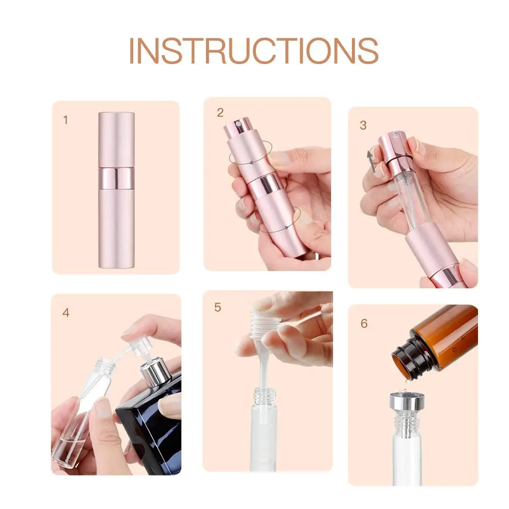 Deluxe 8ml Perfume Spray Bottle Set with Accessories