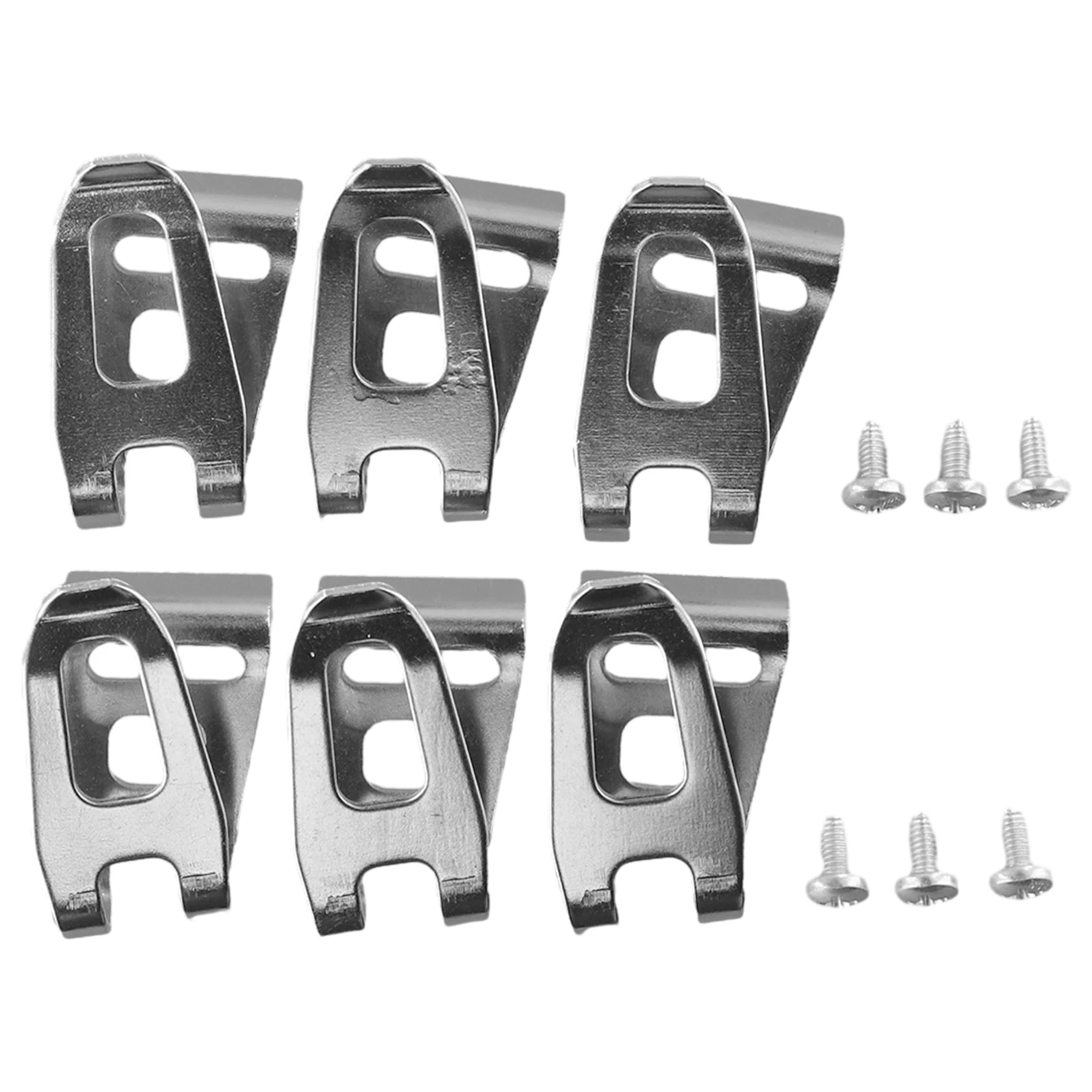 6pcs Impact Drill Belt Clip Hooks Steel 47x28mm With Screws For Makita-18V 452947-8 For LXT DTD152 DTD129 DTL061 Wrenches Parts 3pcs belt clip hooks with screws 47x28mm for impact drivers wrenches for lxt dtd series drill driver power tools