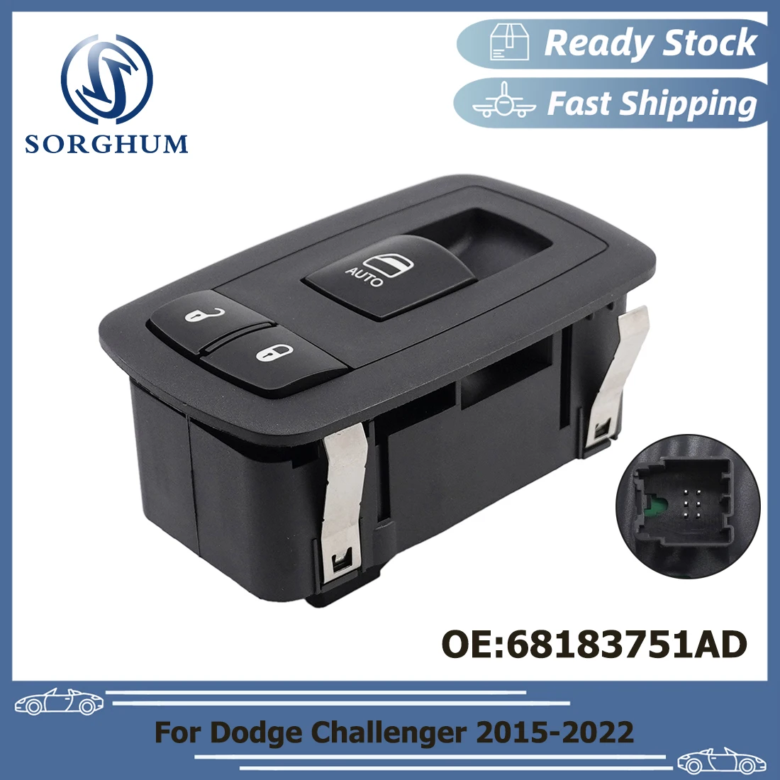 SORGHUM New Passenger Right Side Power Window Control Switch 68183751AD For Dodge Challenger 2015-2022 68183751AA 68183751AB