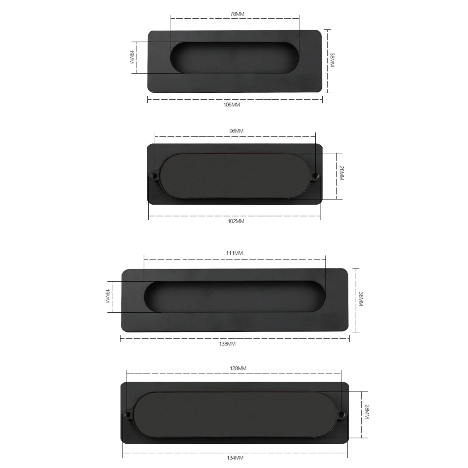 Description Picture 6 of itemRecessed Handle Cabinet Drawer Pulls Cupboard Door Embedded Handles Wardrobe Knobs Furniture Hardware Kitchen Sliding Door Pull