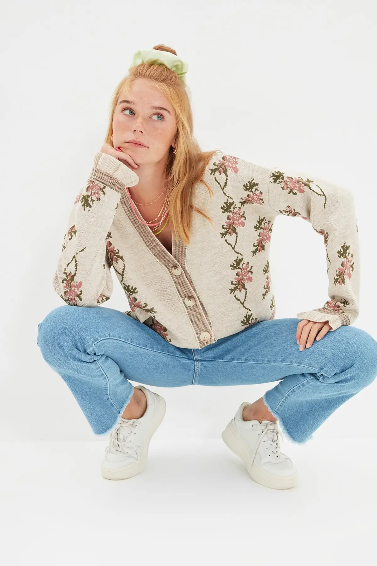 Жаккардовый трикотажный кардиган TWOAW22HI0833 |