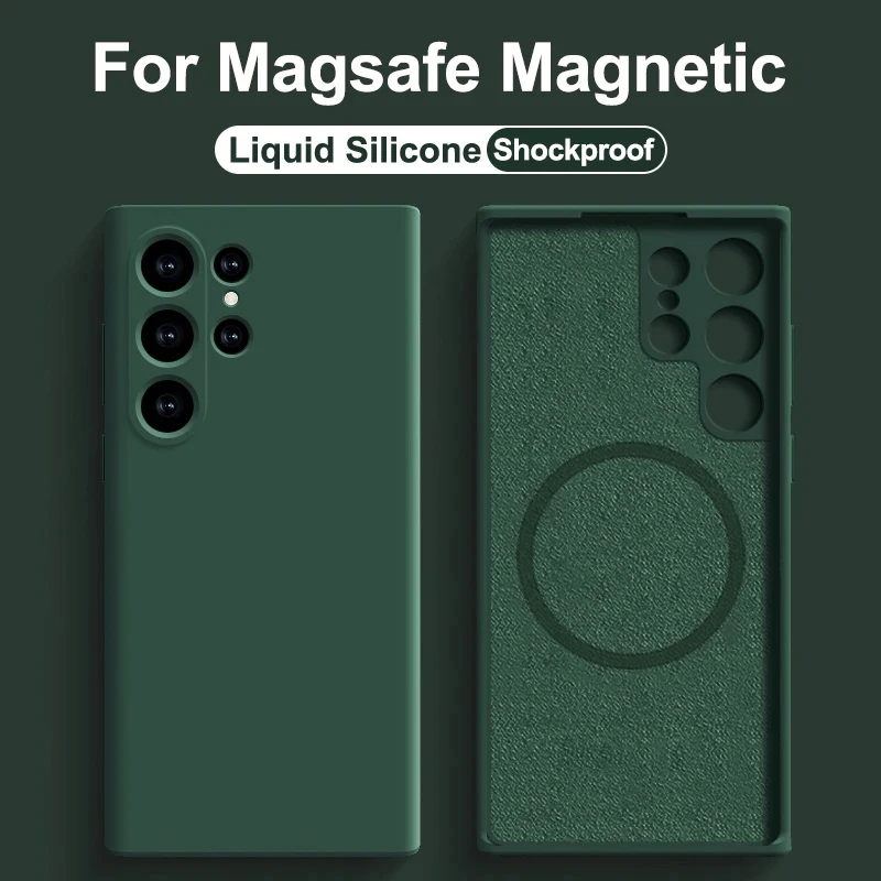 Premium Liquid Silicone MagSafe-Compatible Shockproof Case with Wireless Charging Support