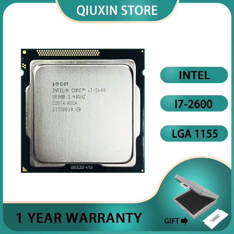 Процессор Intel Core Четырехъядерный, 8 Мб, 95 Вт, Lga 1155 I7-2600 I7 2600 3,4 Ггц
