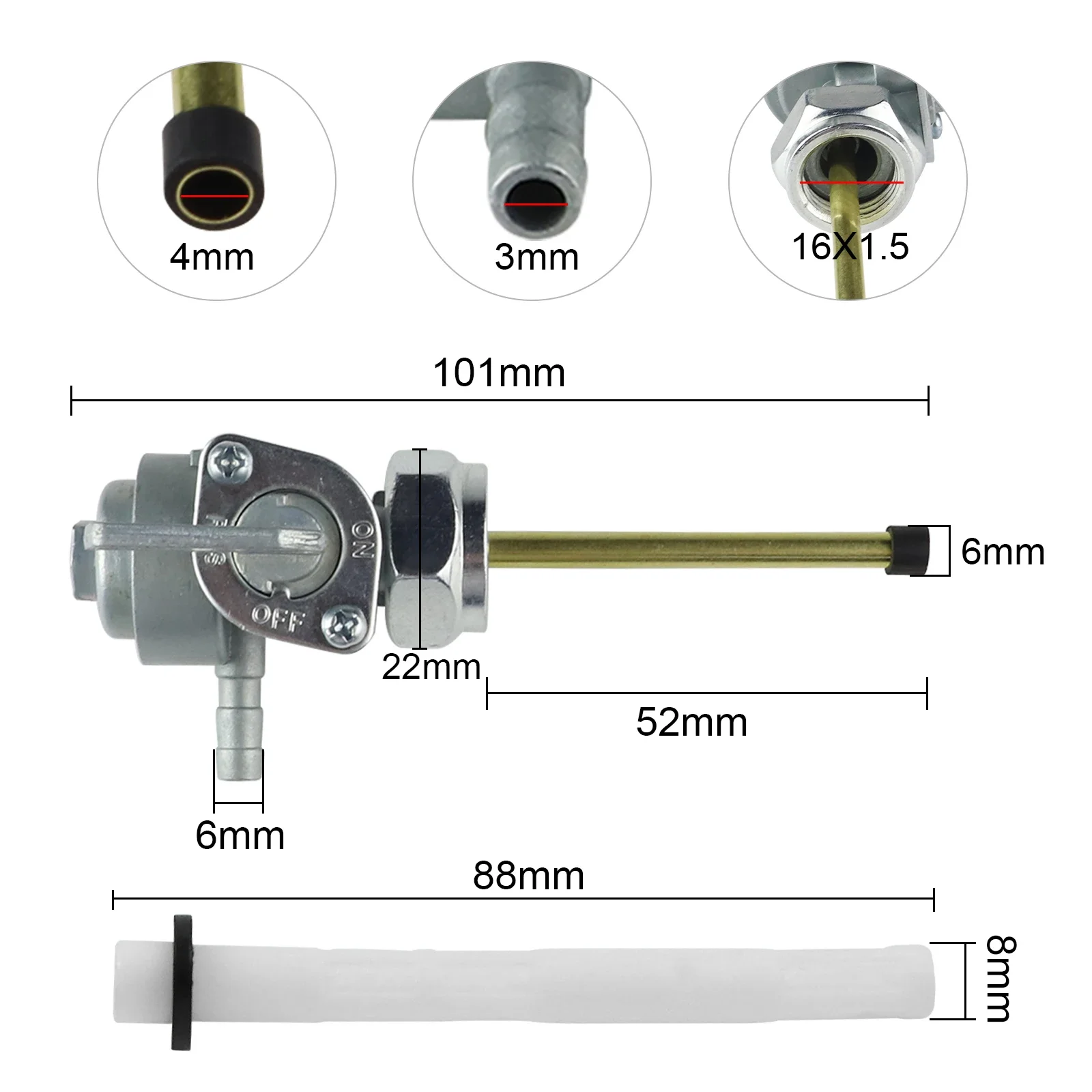 Benzinhahn Ventil Kraftstofftank Schalter Ventil Benzinhahn Schalter  Petcock Schalterventil des Gaskraftstofftanks für CB350 CB400 CB750 CB900  CX500