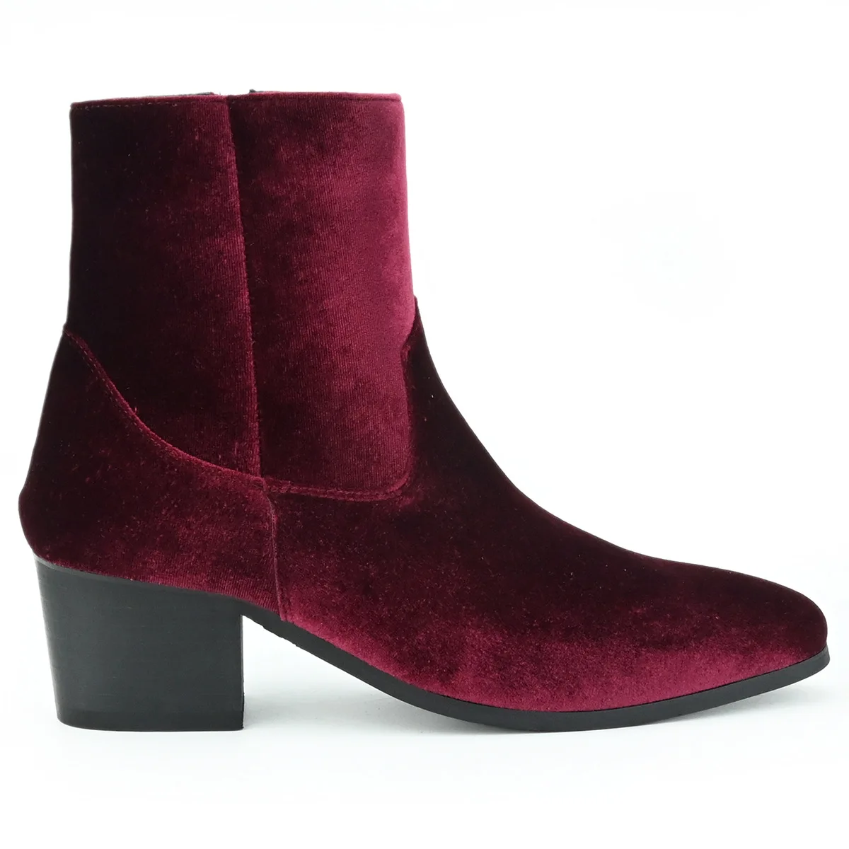 Wine red suede