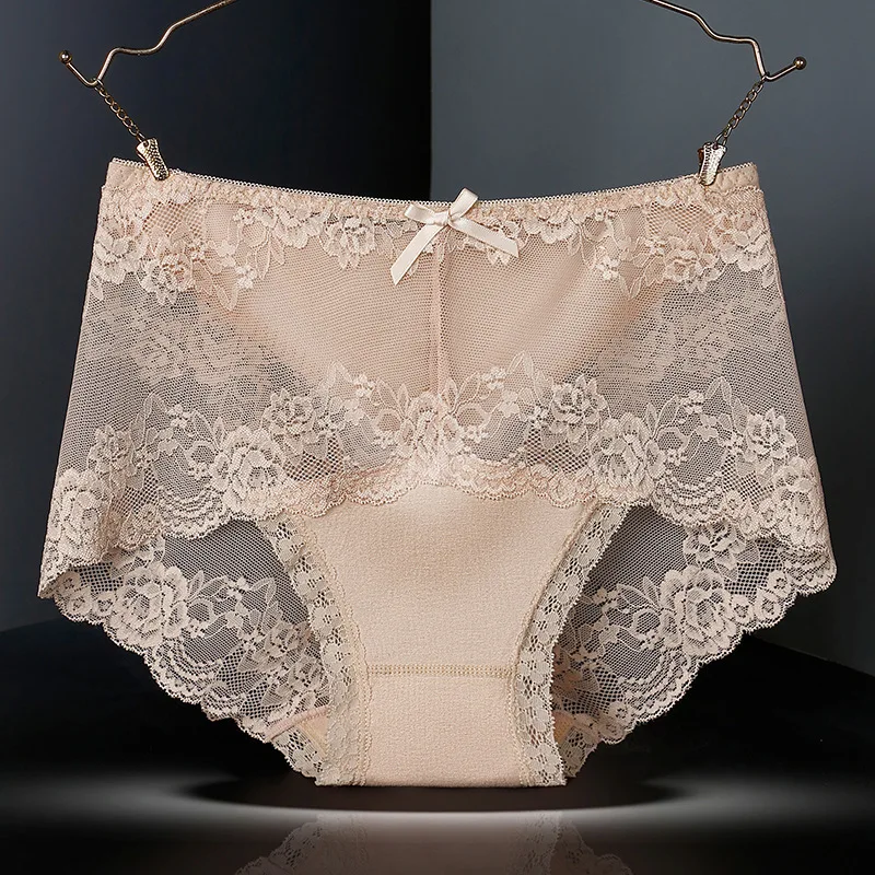 12 Pieces Women's Underwear Sexy Lace Panties Female Underpants Comfy Elegant Briefs Transparent Light Breathable Lingerie 4