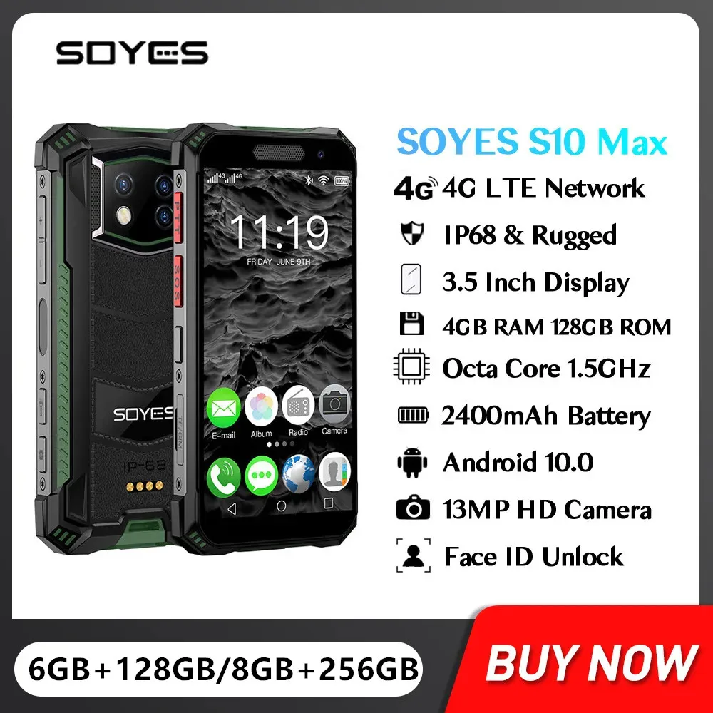 SOYES S10 Max смартфон с 5,5-дюймовым дисплеем, восьмиядерным процессором, ОЗУ 8 Гб, ПЗУ 256 ГБ, Android 10 мобильный телефон