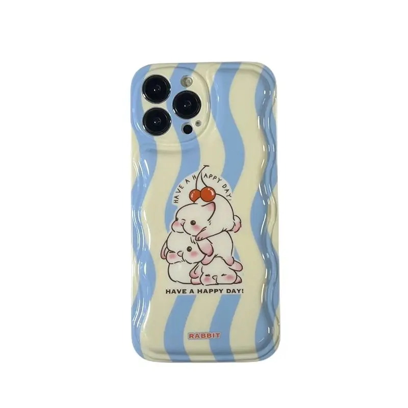 Korean INS 3D Rabbit & Little Girl Case for iPhone 13 Pro Max Back