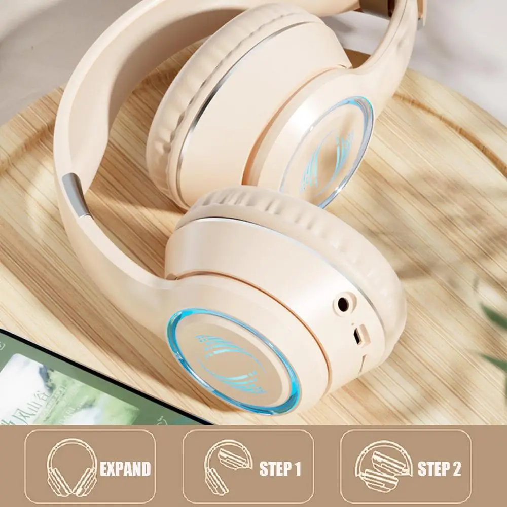 Noise Isolating Wireless Headphones Ergonomic Build-In Microphone Powerful Bass Stereo Earphones Noise Isolating Headset for Pc