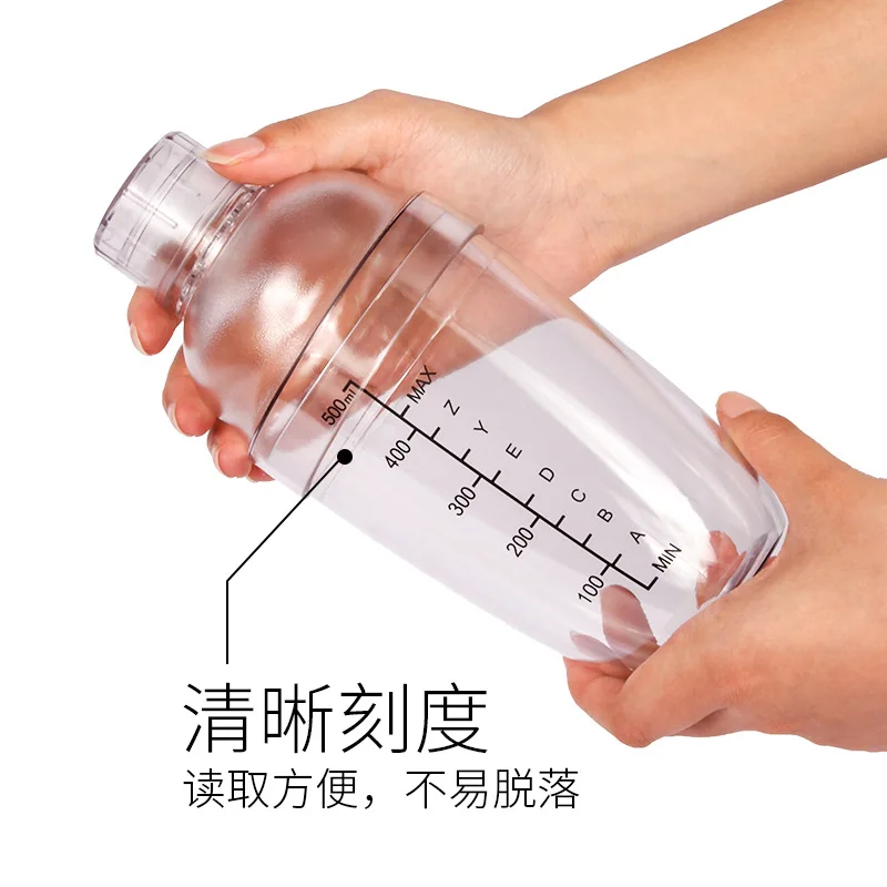 300/500ml Cocktail Shaker Bottle Wine Mixer Drink Tumbler Mixer Jigger Scale Strainer Top Jars Professional Bar Tools