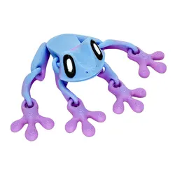 Adorable 3D Printed Frog with Bendable Legs - Magnetic Fridge Decor & Playful Desk Ornament, Perfect Gift (Frogs - C)