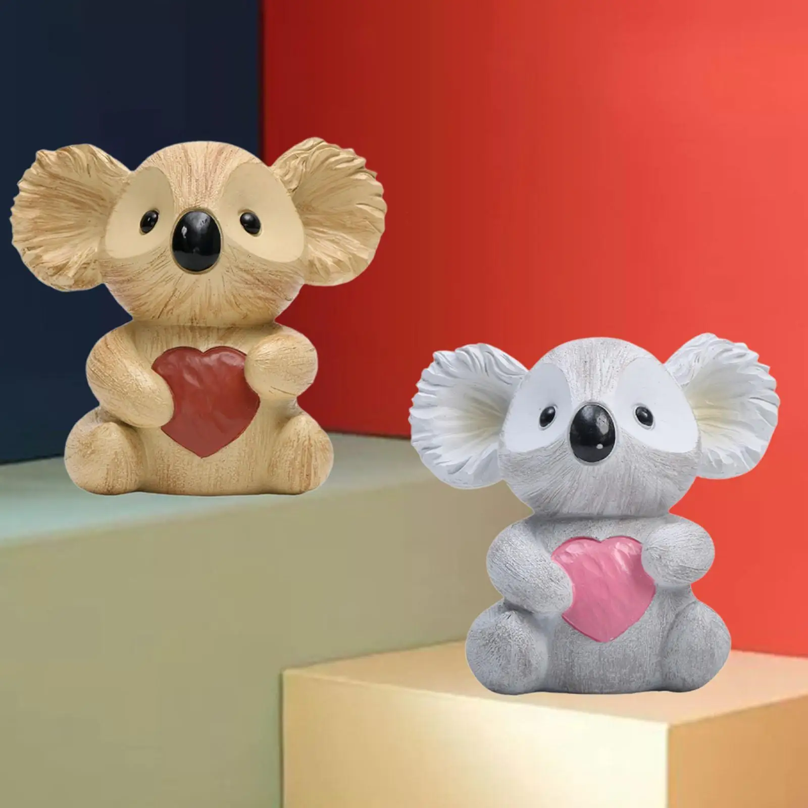 Koala Shaped Money Bank Cartoon Saving Pot Resin Animal Statue for Home Bookshelf Decor Collection Party Birthday Gift