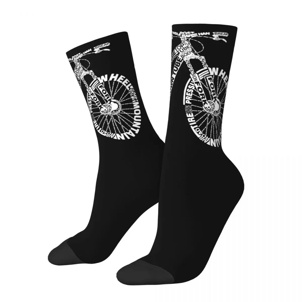 

Cool Bicycle Amazing Anatomy Mountain Bike Soccer Socks Cycling Biking Ride Polyester Long Socks for Women Men Breathable