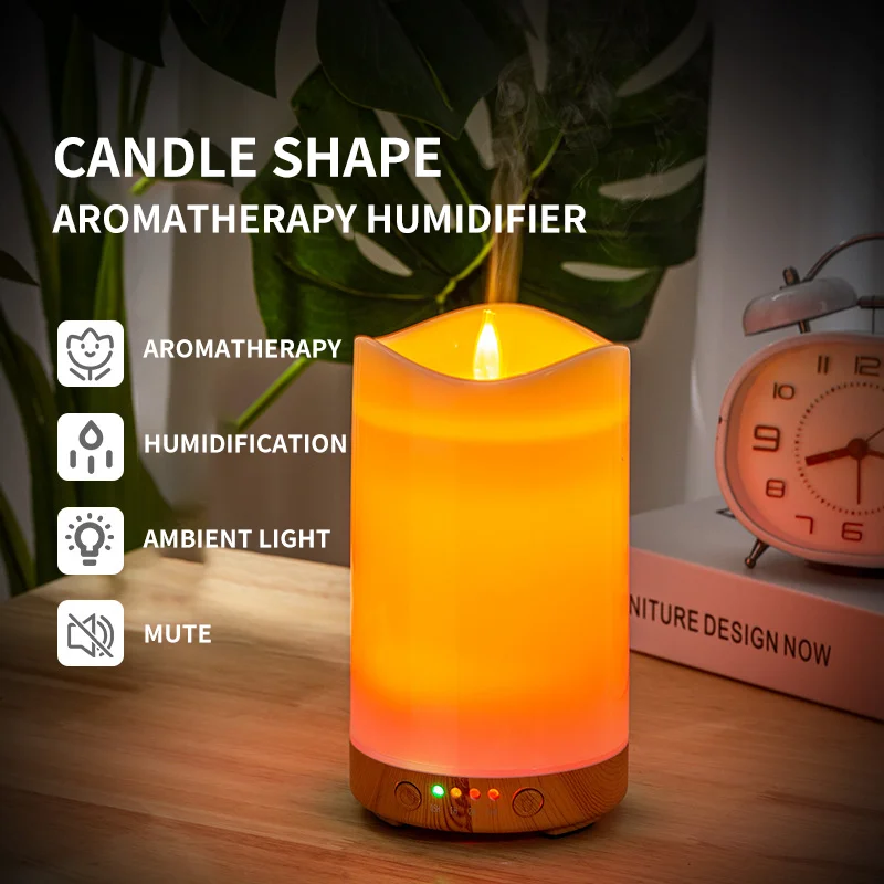 100ml Candle Electric Air Humidifier Portable Mini Aroma Oil Diffuser Usb Cool Mist Sprayer With