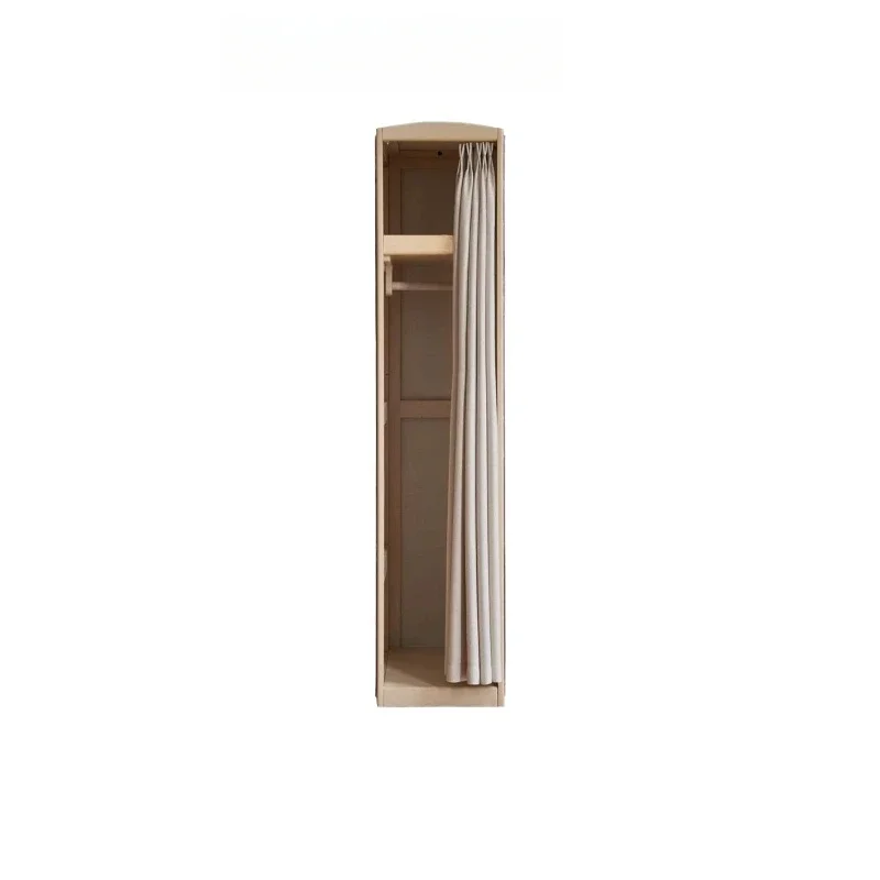 Solid wood children's wardrobe cloth curtain wardrobe crack hanging household bedroom storage cabinet